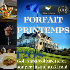 Promotion Printemps Golf sans voiturette et souper